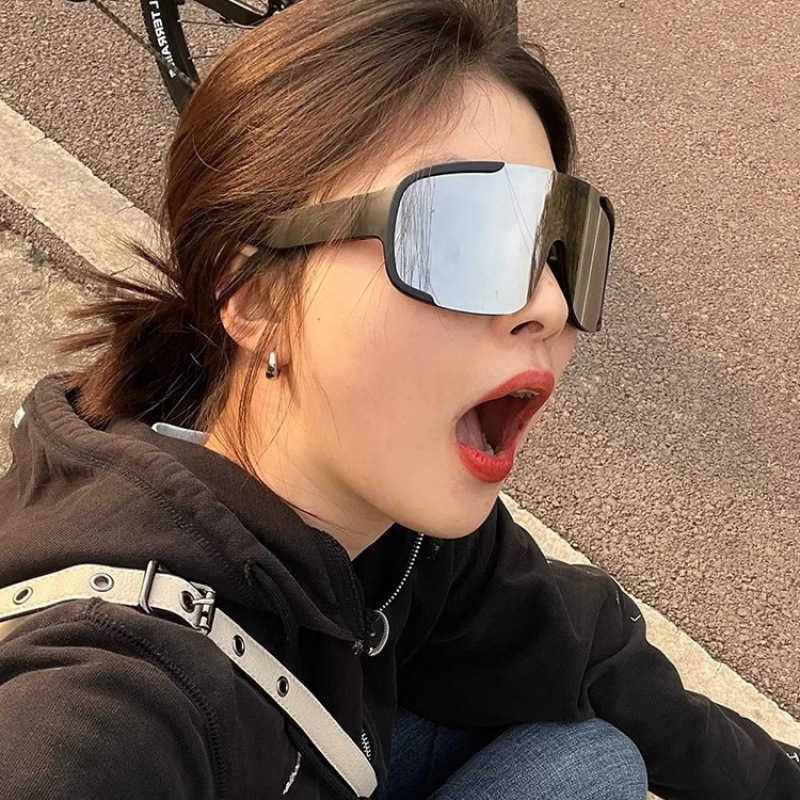 Oversized Frame Outdoor Cycling Mountaineering Skiing Windproof Goggles Sunglasses Sun Protection Onepiece Sunglasses for Men and Women H251015