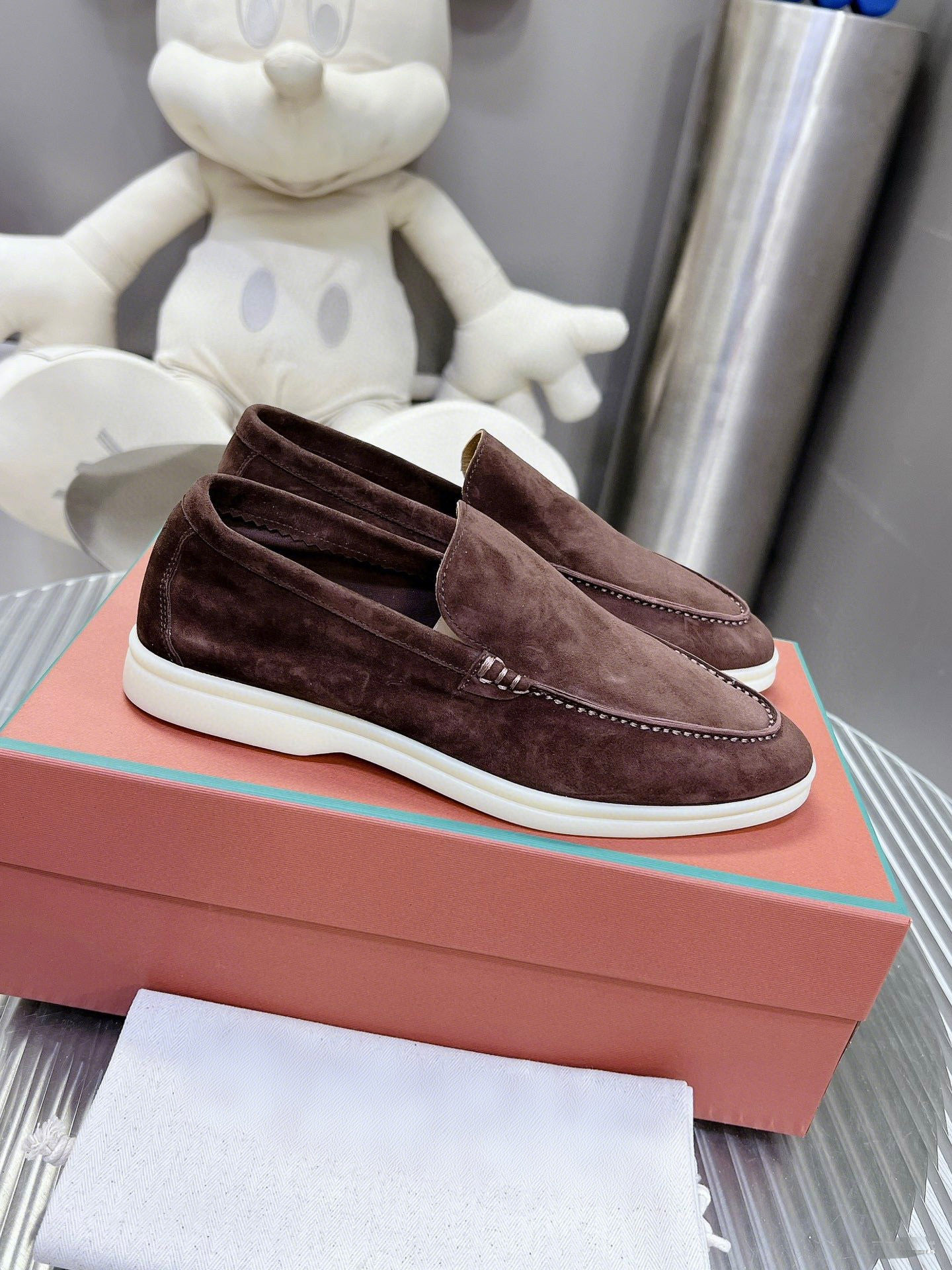Loafer Suede Charms Walk Loafer Flowering Cherry Shoes Men Women White Sole Loafer Slip On Luxury Loafers