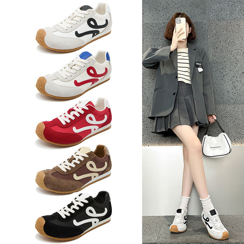 2025 Spring/Summer Yang Mi's hit style matching sports training platform height-increasing shoes, waffle-style Agnes shoes, casual multi-color ba