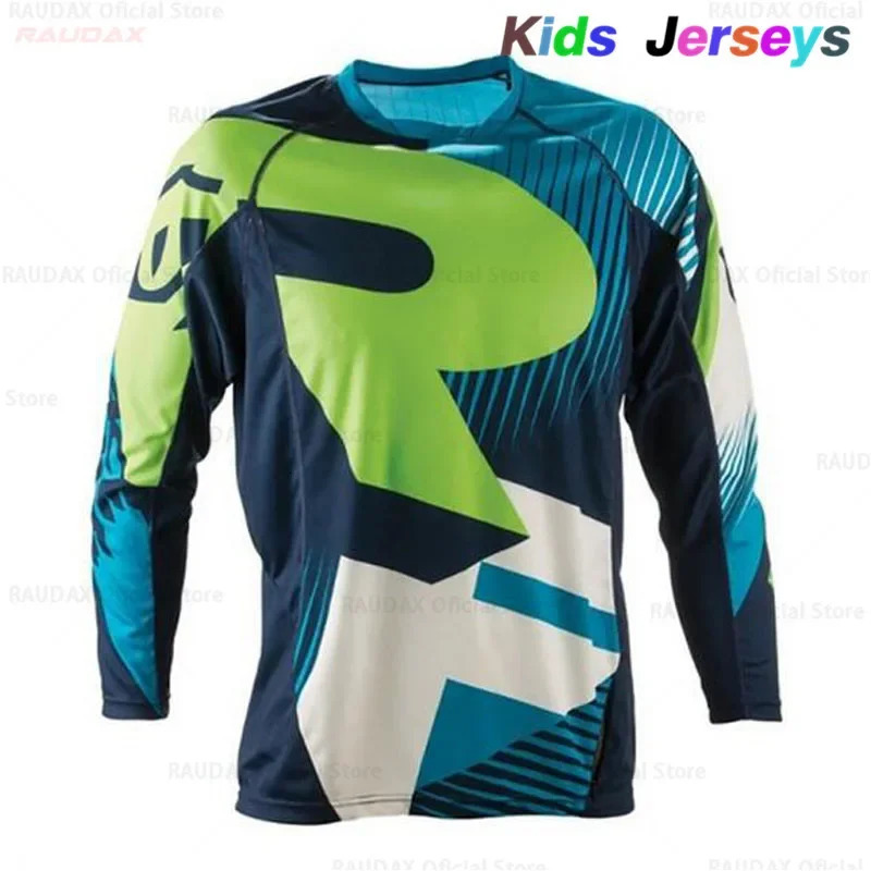 2025 Kids Quick Dry Motocross Jersey Downhil Mountain Bike DH Shirt MX Motorcycle Clothing Ropa For Boys MTB TShirts 251008