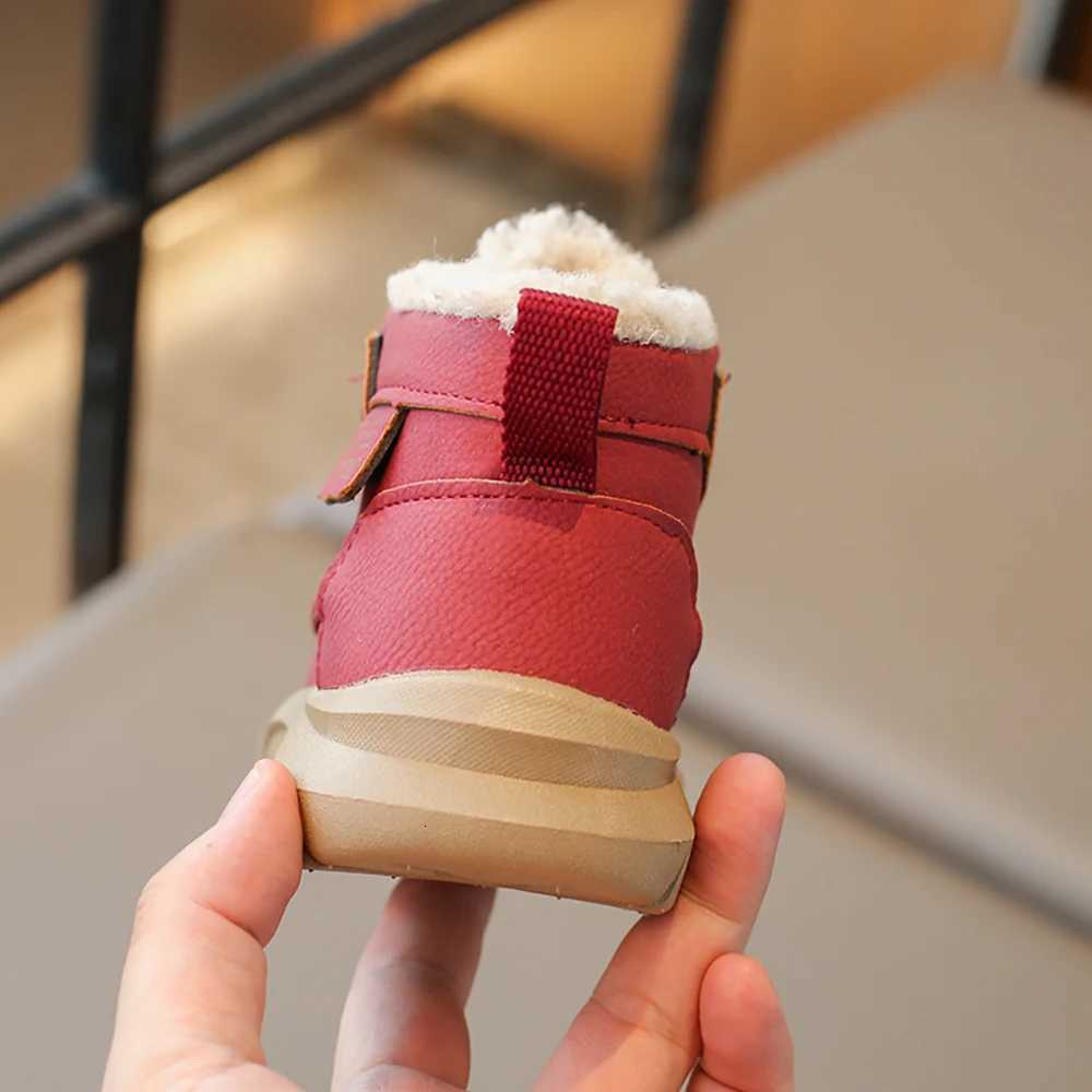 Winter Plush Boots For Children PU Leather Waterproof Boys Girls Snow Boots Waterproof Antislippery Kids Boots Warm ShoesT251015