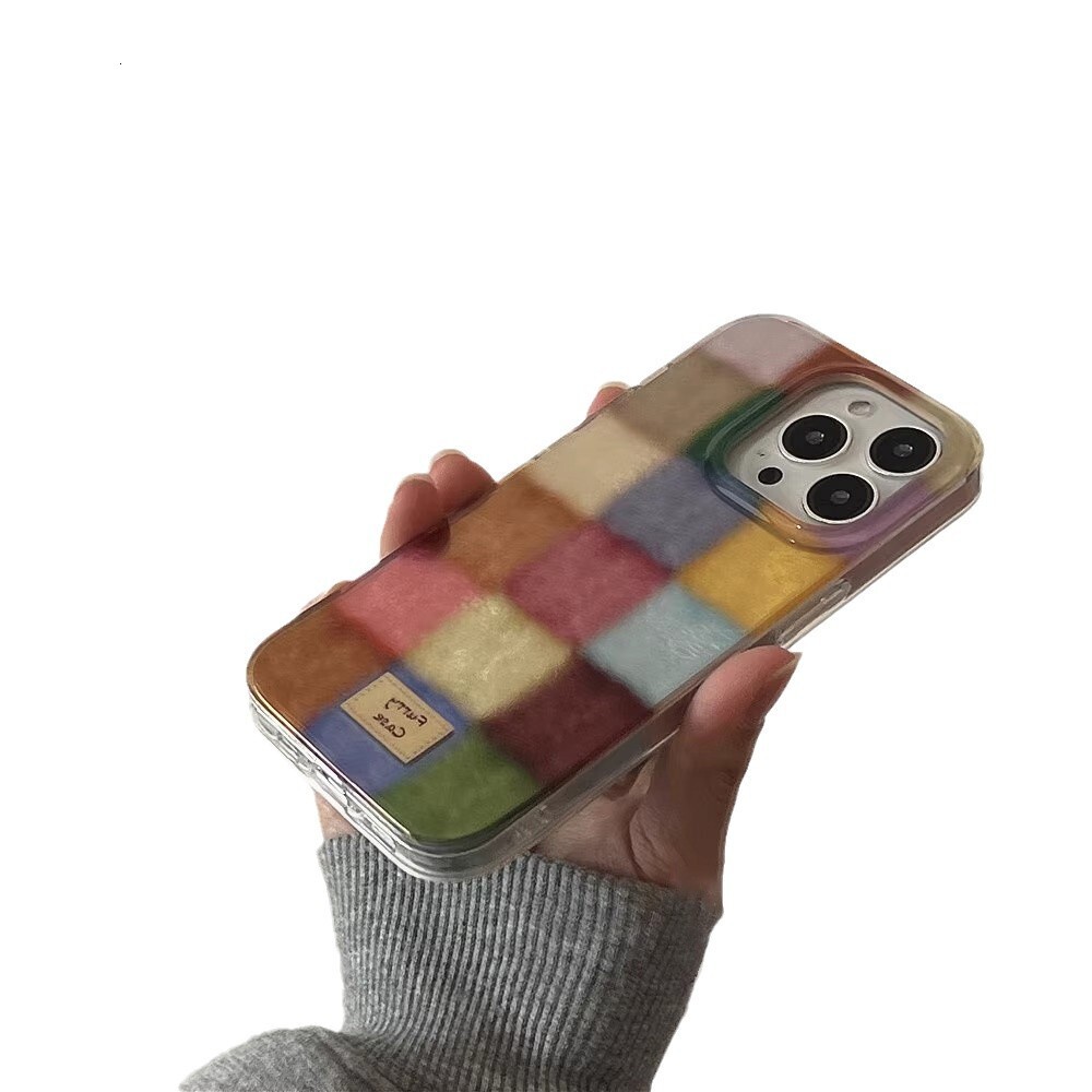 Suitable for iPhone 16 Pro Max Phone Case High-End Feel 15/14 New Model 17 AIR Colorful Small Square Label 13