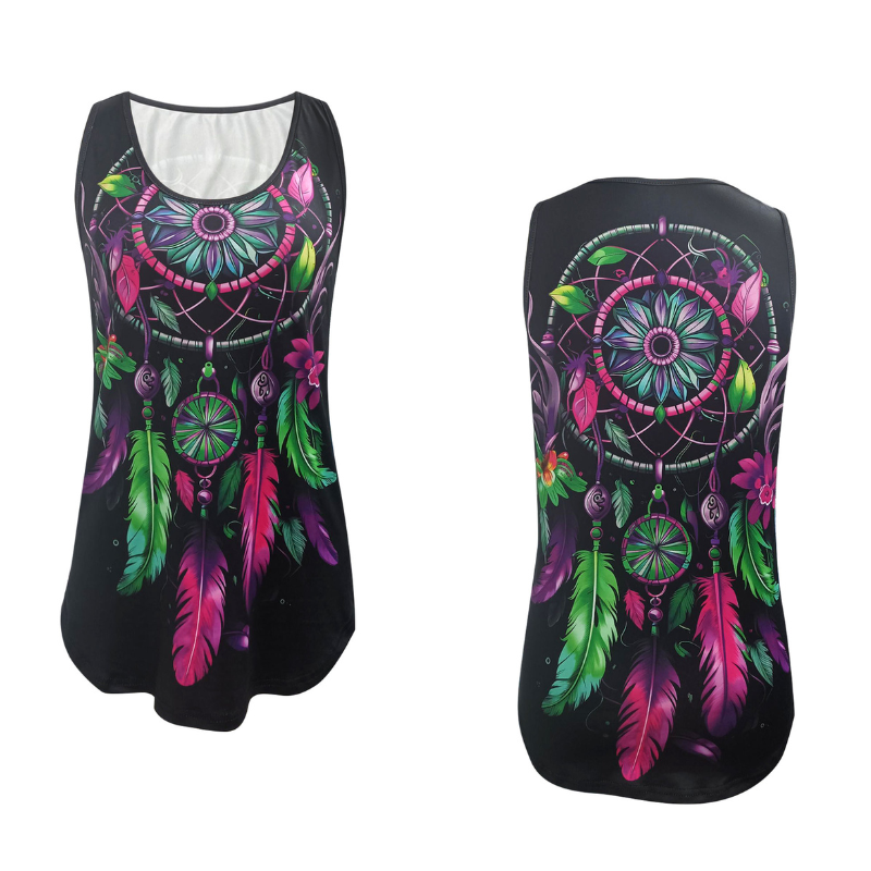 Women's Allover Print Tank Tops Sleeveless Boho Cami for Women Summer Casual Streetwear Plus Size S-XXL-CF40698