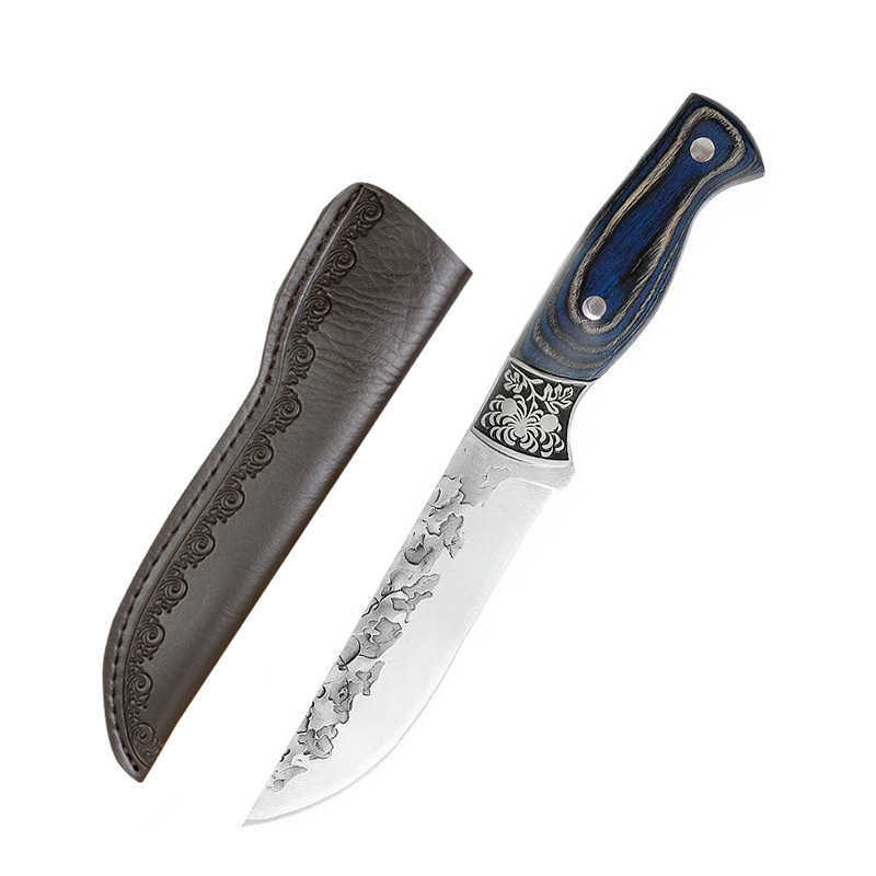 Stainless Steel Forged Outdoor Knife Blue Whale Bone Cutting Knife Meat Cutting Knife Beef and Lamb Meat Cutting Tool Camping Knife H251015