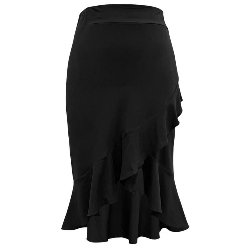 Elegant Womens Mid-Length Solid Color Skirt for Fall/Winter -CF51024