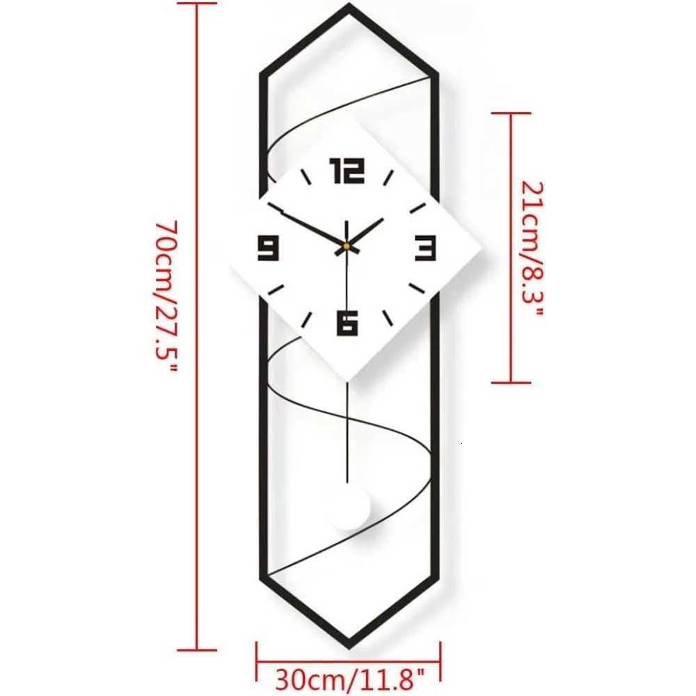 Swing Quartz Silent Wall Clock Metal Modern Wall Clock Large Pendulum Wall Clock Home Decor Clock with Hook C251015