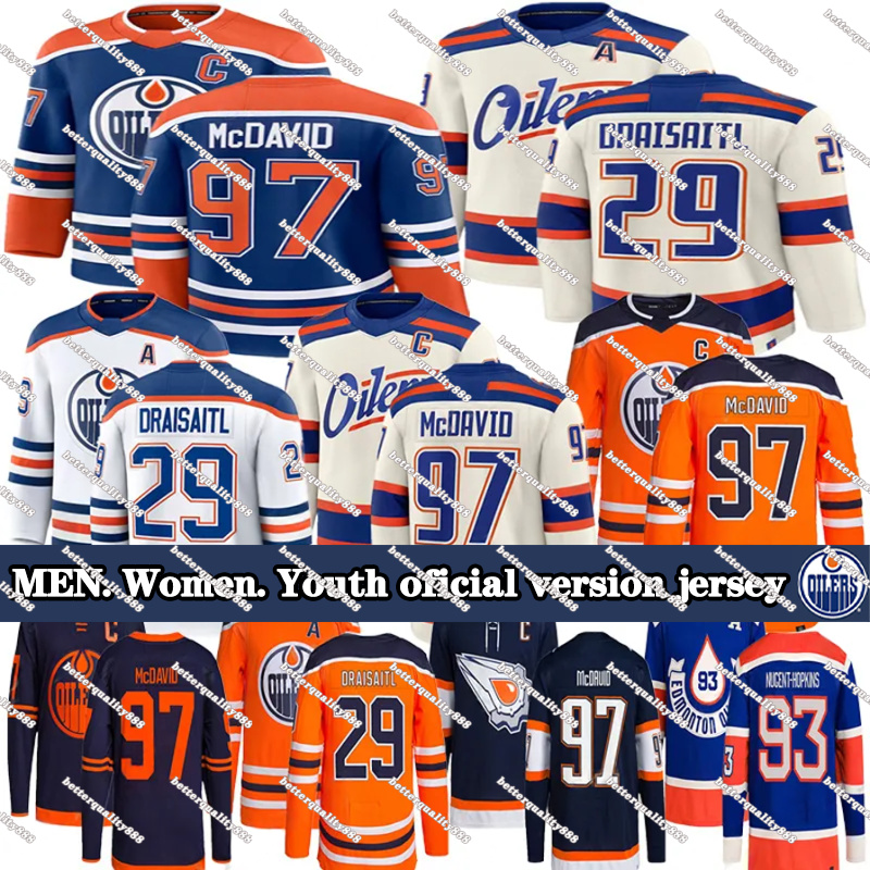 #97 McDavids jersey Oilers Jersey #29 Leon Draisaitl jersey #99 Wayne Gretzky Evander Kane Jersey Zach Hyman Viktor Arvidsson Skinner edmonton hockey jerseys