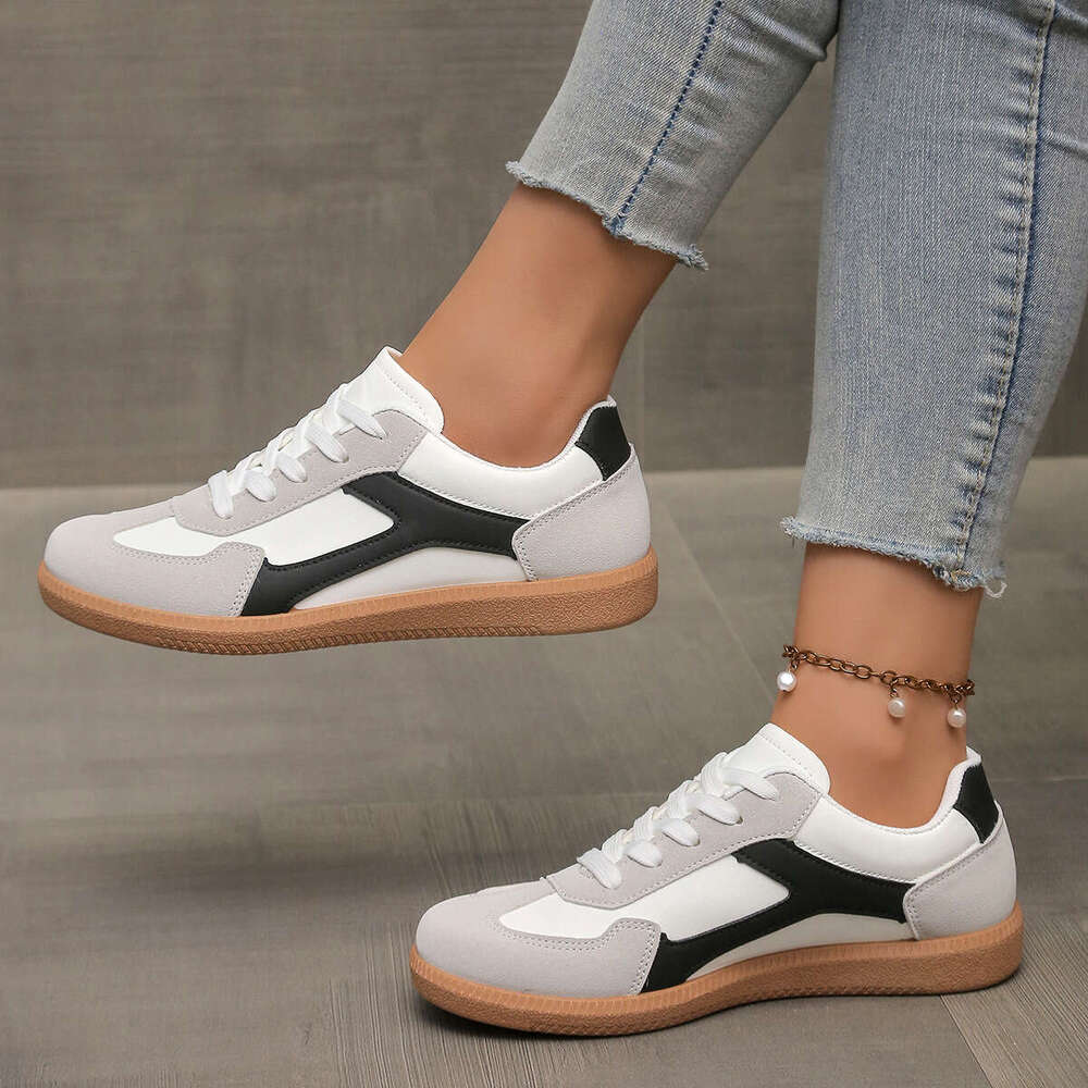 Plus Size 2025 Women's Flat Lightweight Soft Sole Sports Casual Training Shoes Shallow Mouth Sneakers b0