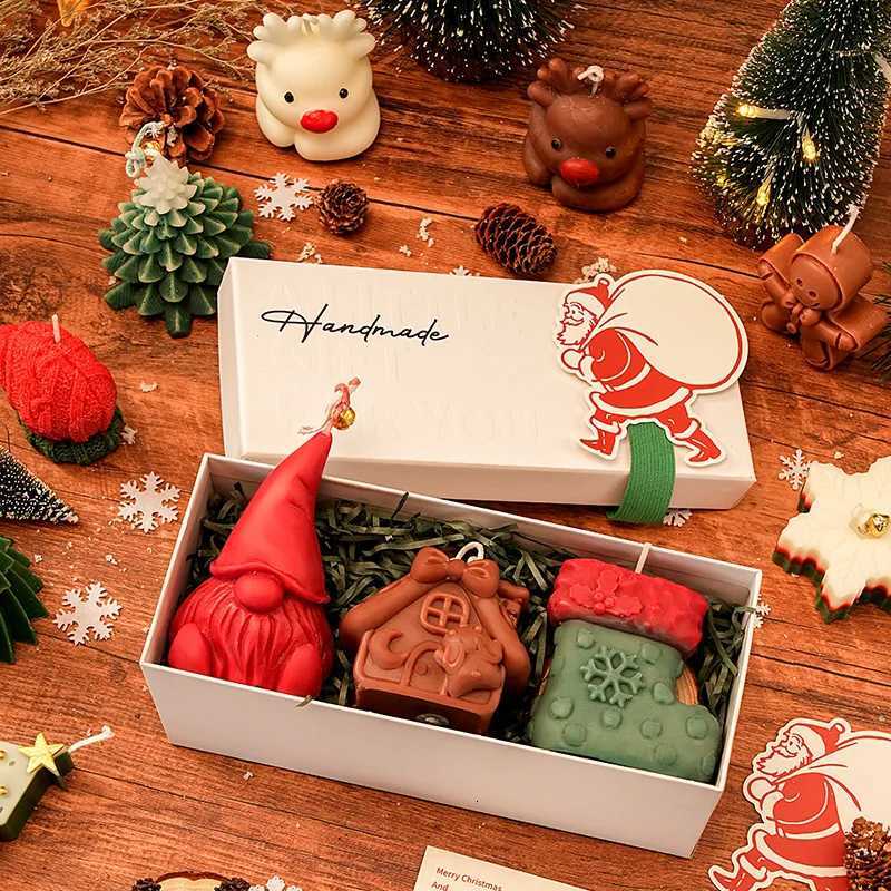 Christmas Scented Candles Threepiece Gift Box Gloves Elk Gingerbread Man Aromatherapy Girl Friends Creative Warm Christmas Gift C251015