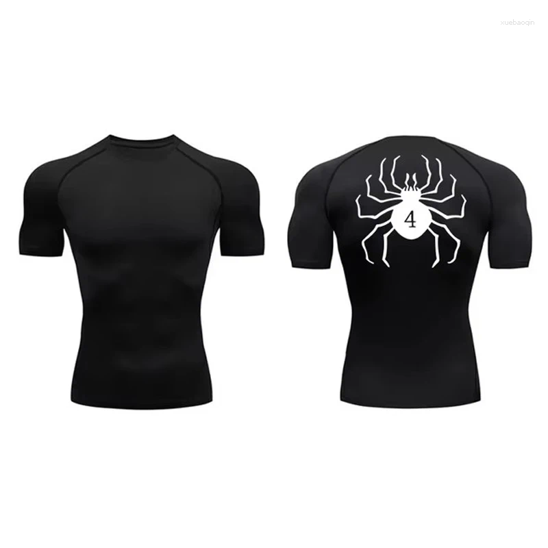 Men's T Shirts Anime GYM Compression Tshirts Running Fitness Tight Sportswear Short Sleeve Summer Breathable Sport Spider Top