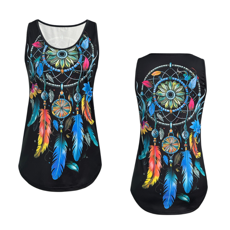 Women's Allover Print Tank Tops Sleeveless Boho Cami for Women Summer Casual Streetwear Plus Size S-XXL-CF40698