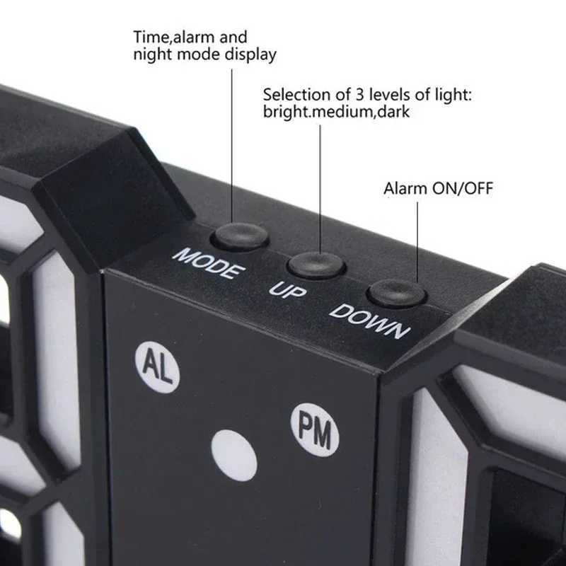 3D LED Digital Clock Decor Wall Decoration Glow Night Mode Decoration for Bedroom Adjustable Electronic Watch Clocks Watches C251015