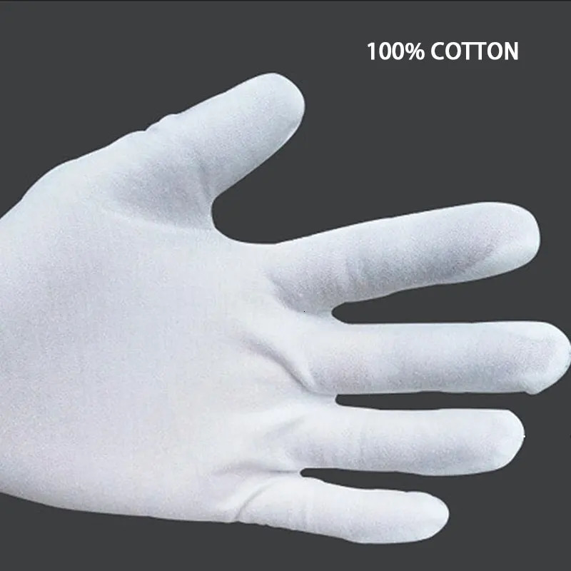 24Pieces12 Pairs White Labor Insurance Cotton Cloth Thin Etiquette Wenwan Quality Inspection Gloves 251008
