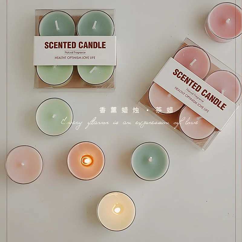 4pcsset Scented Candles Natural Beeswax Soybean Wax Tea Lights Wedding Home Bar Hotel Decoration Fragrance Aromatherapy Candle C251015