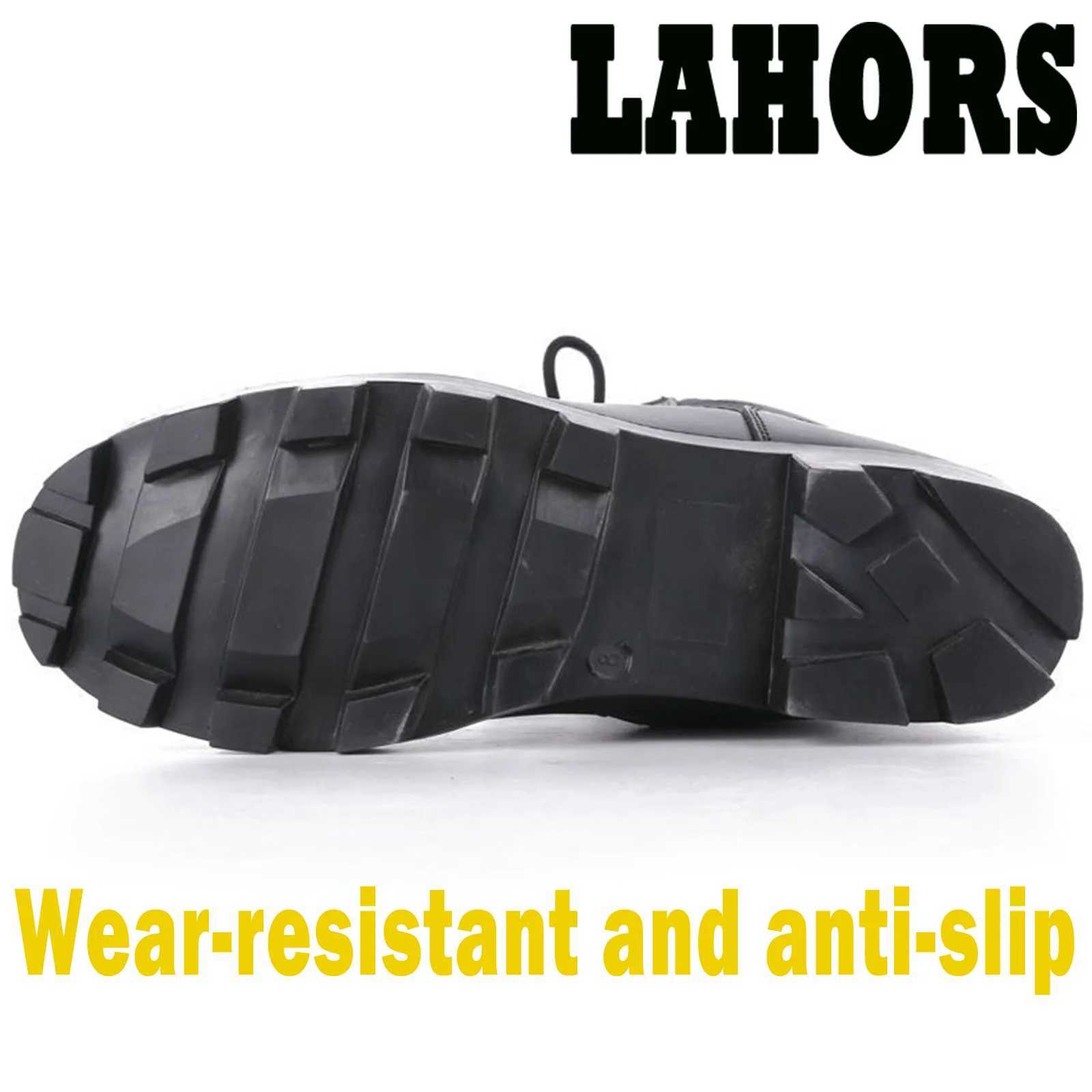 LAHORS Cowhide Man Tactical Boots Sport Hiking Shoes Outdoor Ank Desert Combat Boots Work Safety Shoes Botas Hombre Y251015