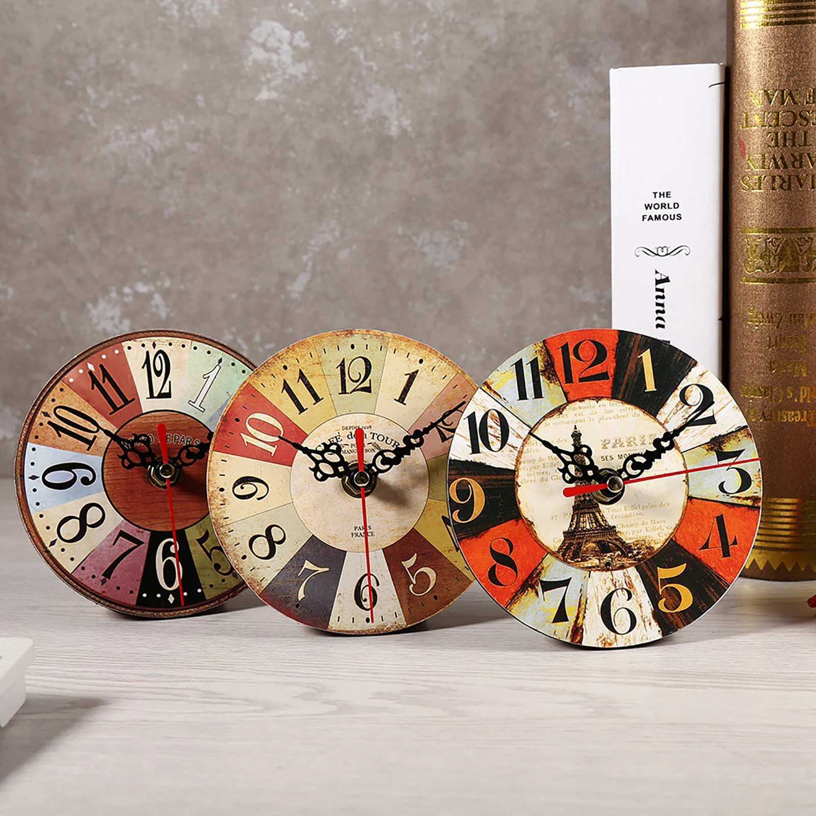 Wooden Clock Vintage Round Wall Clock Wooden Round Clock Antique Wood Wall Clock Wall Clock for Home Decoration New Office C251015