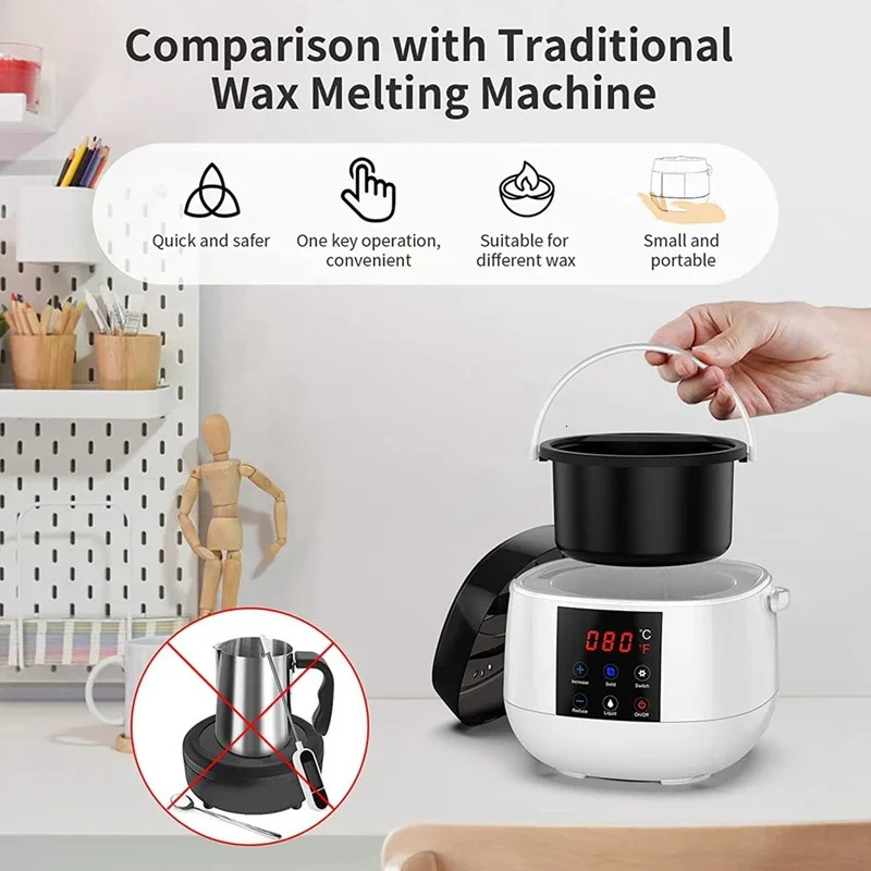 Candle Making Wax Melting PotWax Melter For Candle MakingLED Temperature Display For Adults BeginnerSoy Wax 251013