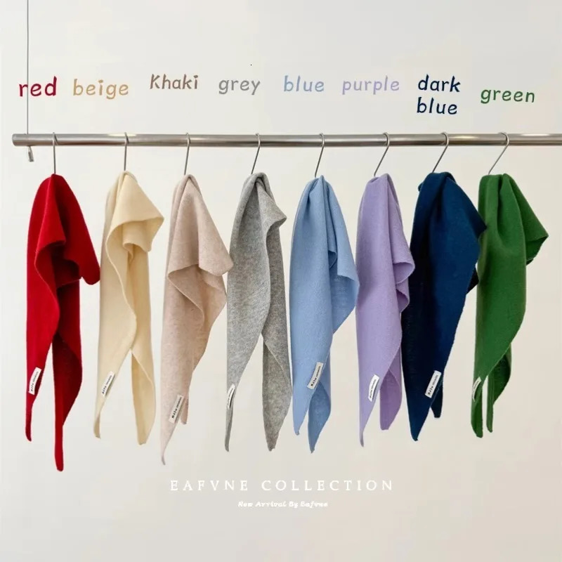 High Quality Wool Knitted Triangle Scarf Woman Fall Winter Scarves Solid Warm Girls Shawl Korean Style Muffler Ladies 251014