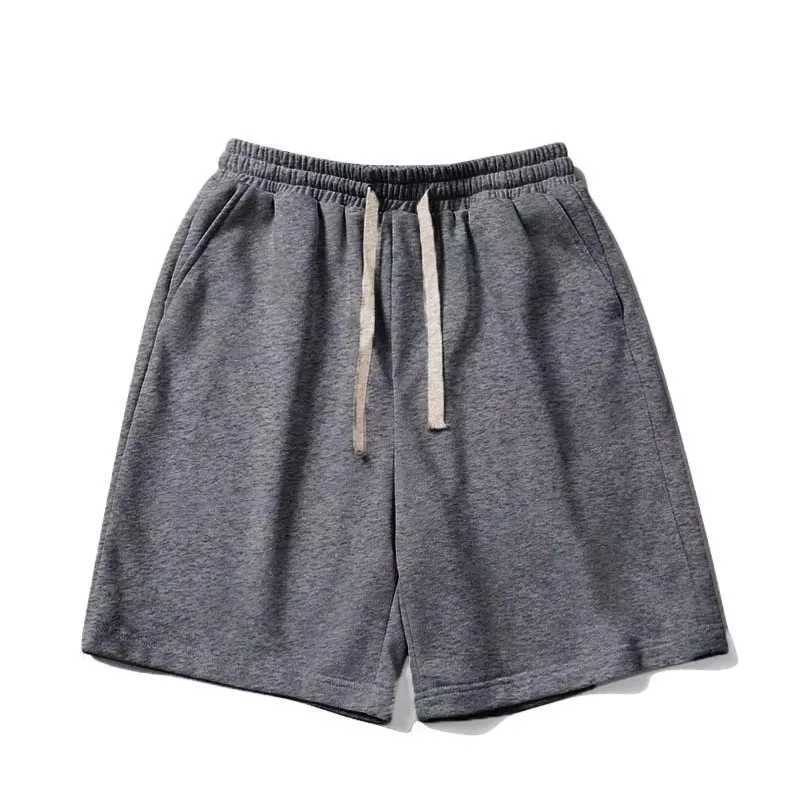 Mens sports shorts summer exercise loose version plain color knitted running basketball gym training can be worn outsideT251015