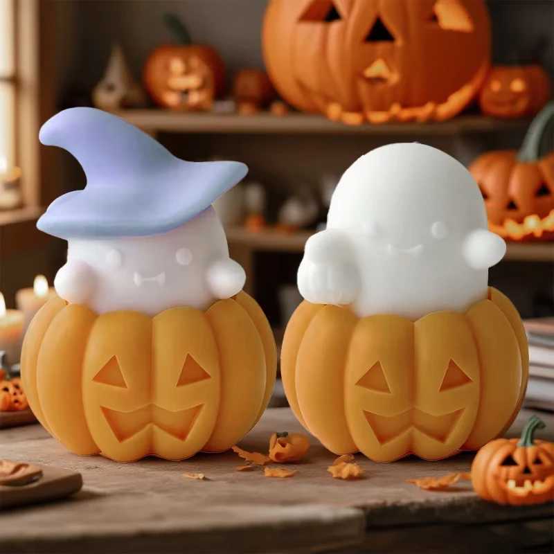 Halloween Silicone Soap Mold Diy Scented Candle Making Halloween Ghost Pumpkin Aromatherapy Plaster Decoration Candle Mold C251015