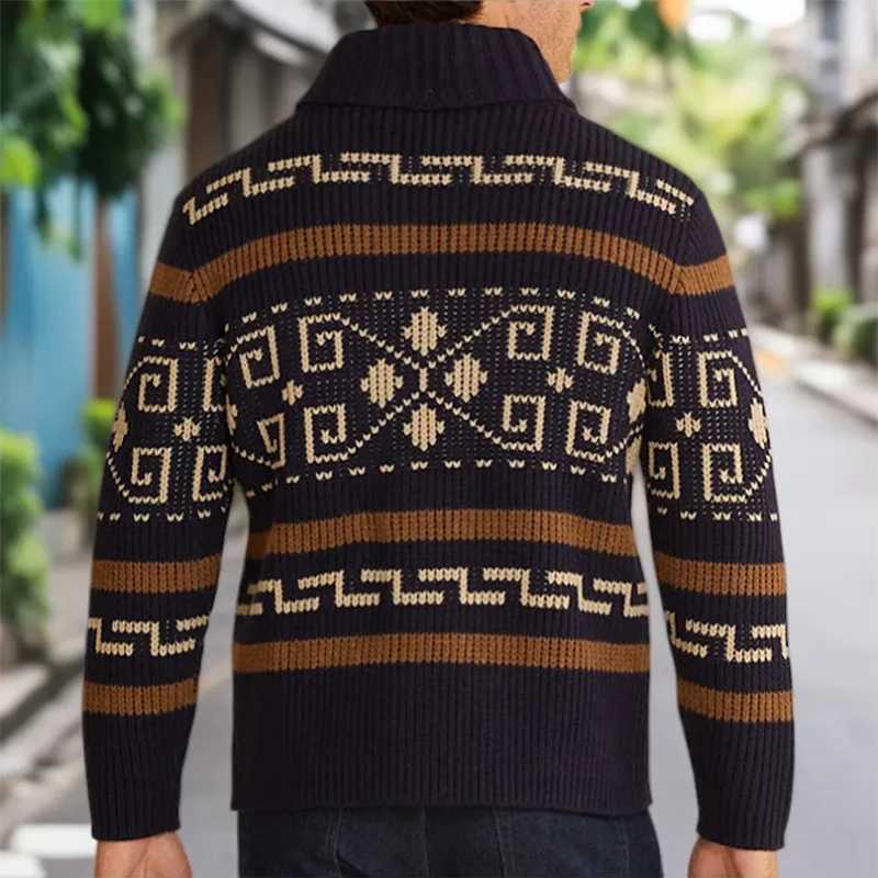 Outdoor Casual Lapel Zipper Sweatercoats Men Fall Winter Fashion Slim Fit Sweater Jackets Mens Vintage Crochet Knit Jacket Coats J251015