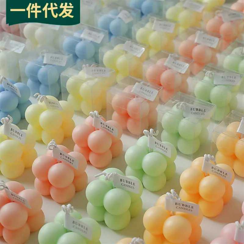 Rubiks Cube Scented Aromatic Candles Home Decor Items Table Decoration Accessories Colored Decorative Small Cube Candle 4x4 C251015