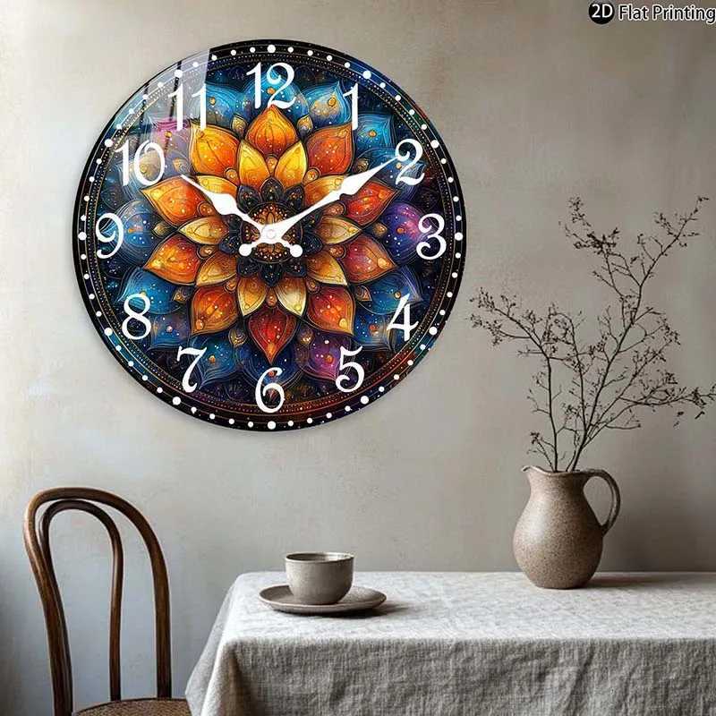 Wooden Silent Wall Clock Abstract mandala wall clock design Quartz Analog Clock Bed Room Idea Christmas Halloween etc C251015