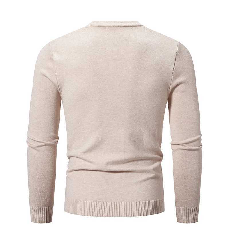 Autumn Mens Knitwear Thin Basic Elastic Slim Fit Inner Layer Thin Sweater Solid Color Casual Versatile J251015