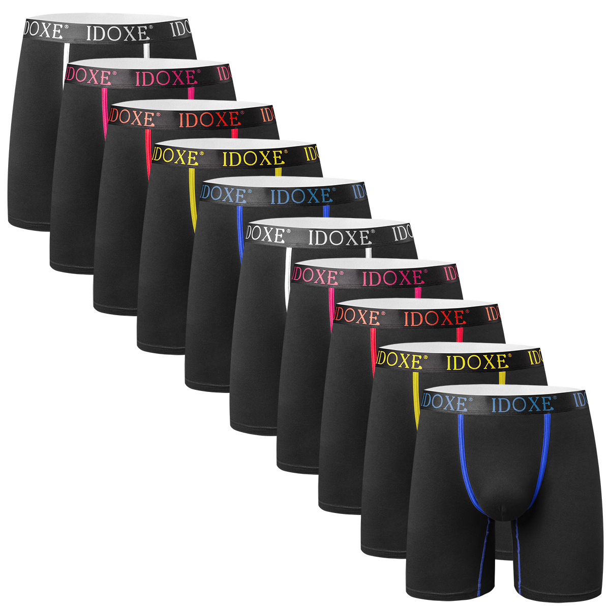 Men's Underwear-Men's Color-Block Fitness Pants, Dual-Use Sports & Casual Tights, Front Seam Color-Block Fitness Shorts-5
