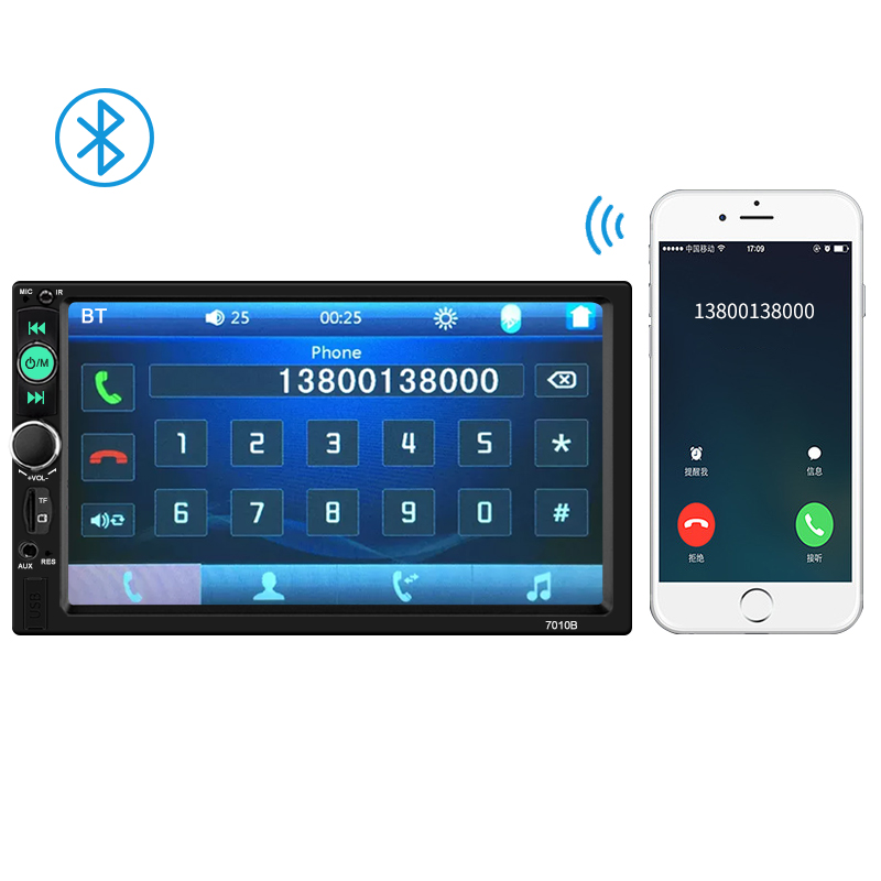 Universal 2 Din Car Radio 7" Touch Screen Multimedia Player Car Player Auto Universal MP5 Player Auto Audio USB TF Bluetooth With Rearview Camera