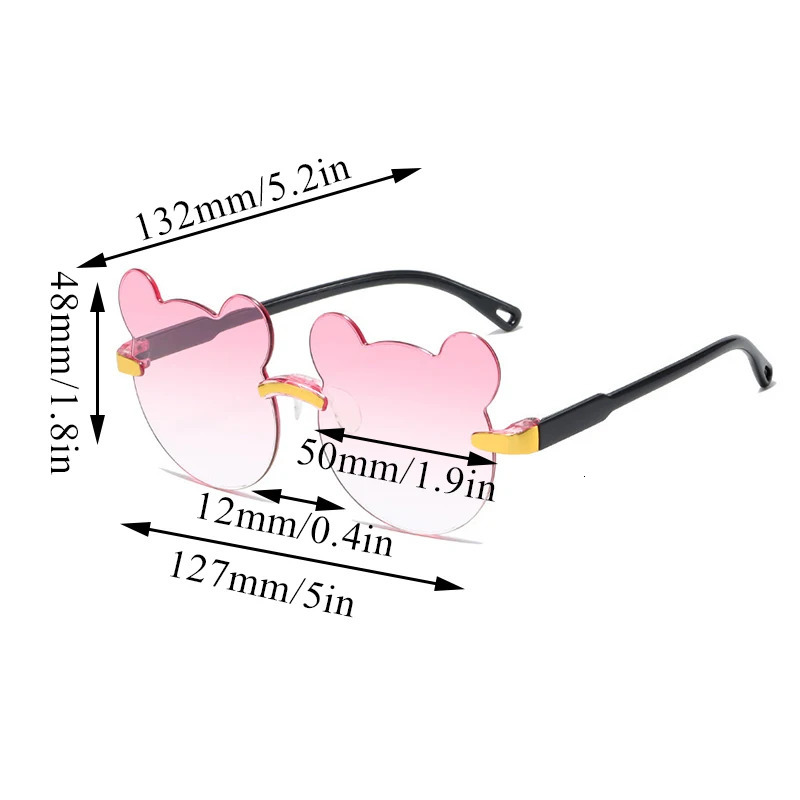 Fashion Kids Sunglasses Cartoon Bear Shape Child Black Sun Glasses Antiuv Baby Sunshading Eyeglasses Girl Boy Sunglass Z260305