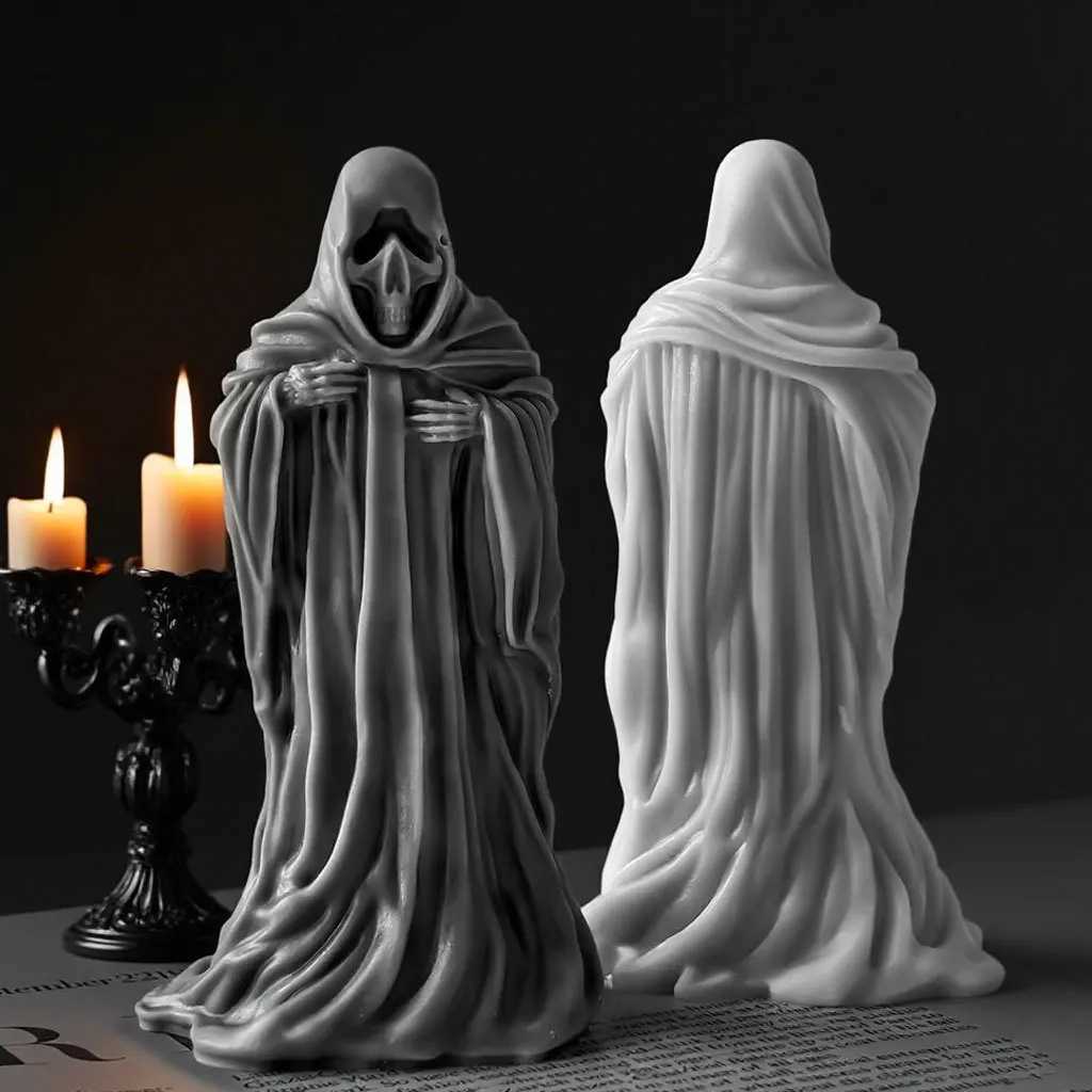 Halloween Skull Silicone Mold DIY Skeleton Candle Wax Mold Ghost Aroma Plaster Resin Decor Spooky Gift Craft C251015