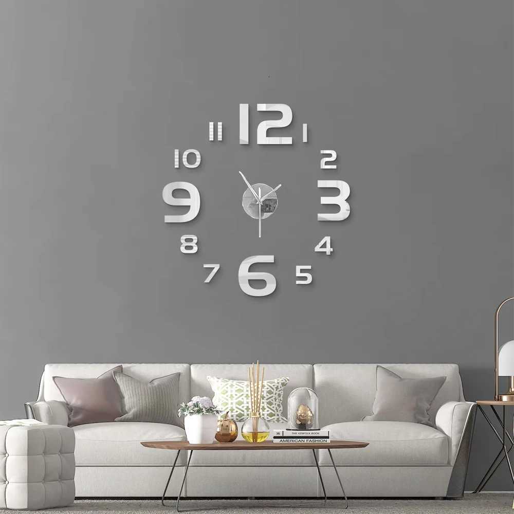 Small Wall Clock 2D DIY Quartz Clocks Fashion Watches Acrylic Mirror Stickers Living Room Home Decor Horloge 2023 Modern Design C251015