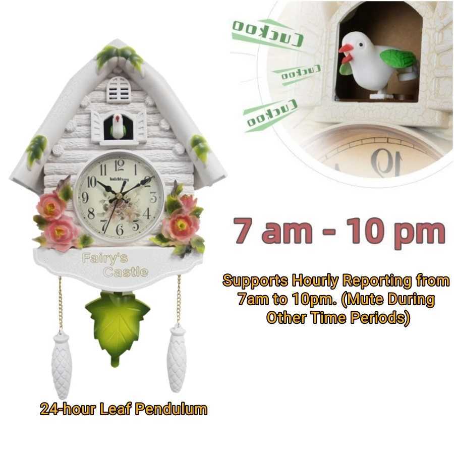 1pc Cuckoo Wall Clock Daytime Hourly Alarm Pendulum Quartz Watch Silent Wall Clock for Home Living Room Decoration Wall Art C251015