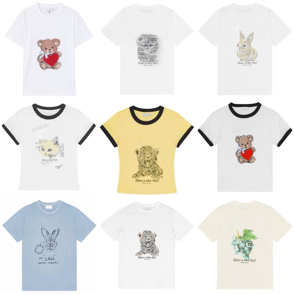 High Quality Cotton Pullover Tees Women Designer Fashion T-Shirt Round Neck Printed Summer Short Sleeved Casual T Shirts Comfy Tops