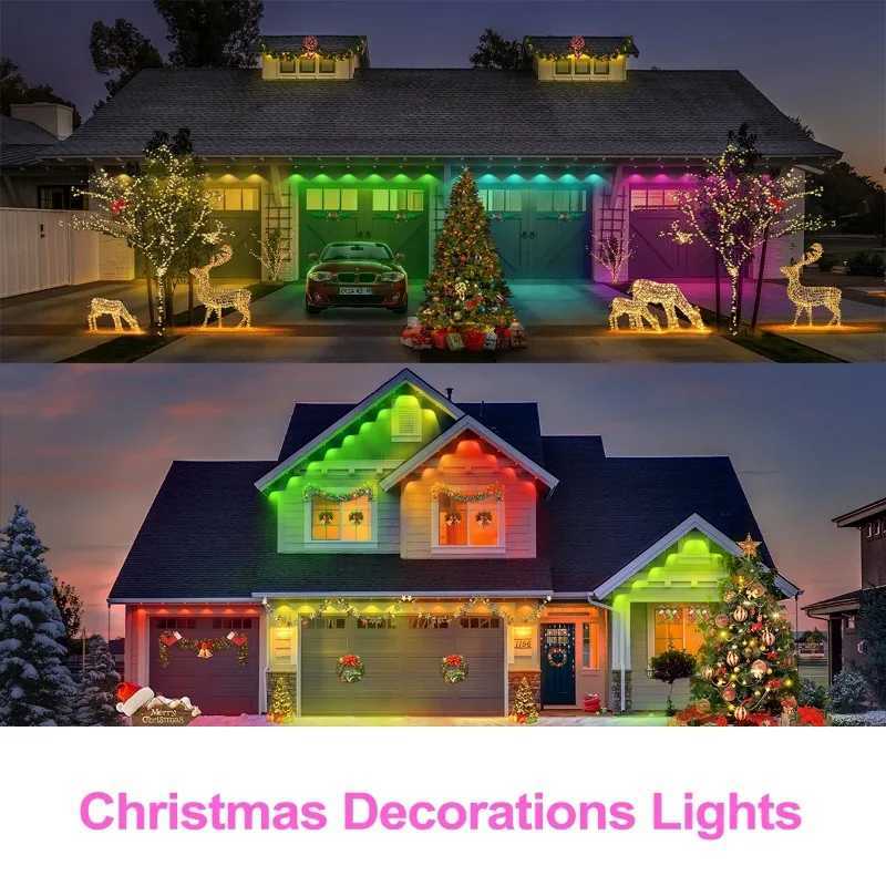 500FT Smart RGB Eave Lights App Remote IP67 Permanent Outdoor LED String Lights Home New Year Christmas Birthday DIY Lighting X251015