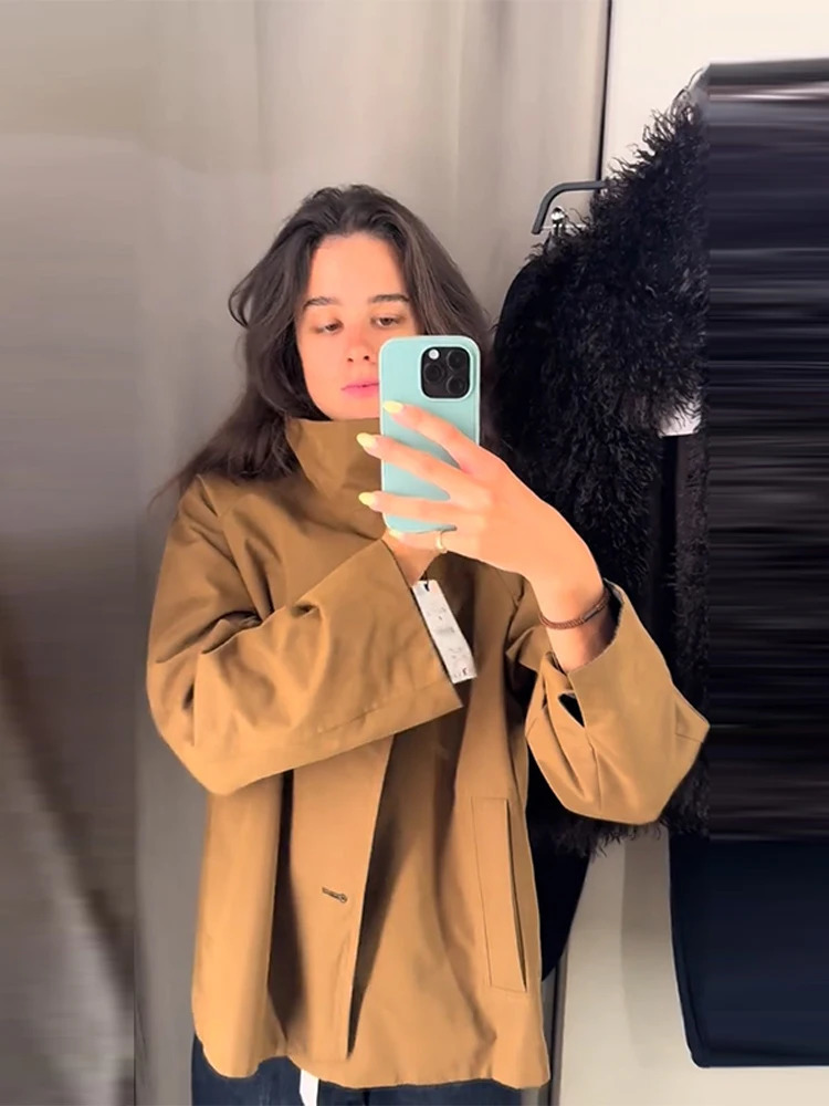 High Street Womens Coat Turndown Collar Lace Up Full Sleeve Loose Straight Female Jacket 2025 Autumn Chic Fashion Lady Coats251014