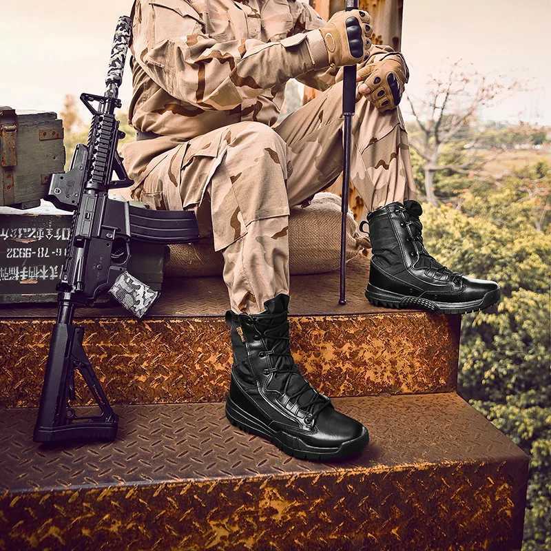 Outdoor tactical military boots for men lightweight breathab high cut wearresistant combat boots Y251015