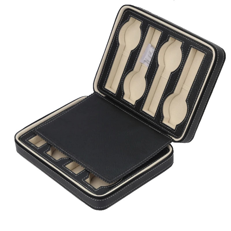 24681012 Slots Watch Suitcase Organizer Portable Zipper Case Bracelets Mens and Womens Multifunctional Display Box 251013