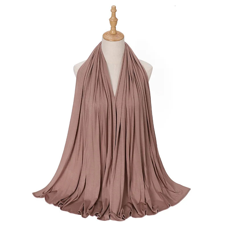 Big Size Muslim Women Hijabs Jersey Cotton Hijab Scarf for Women Solid Shawls Head Wrap for Women Headband Ramadan Turban Femme 251015 - view 5