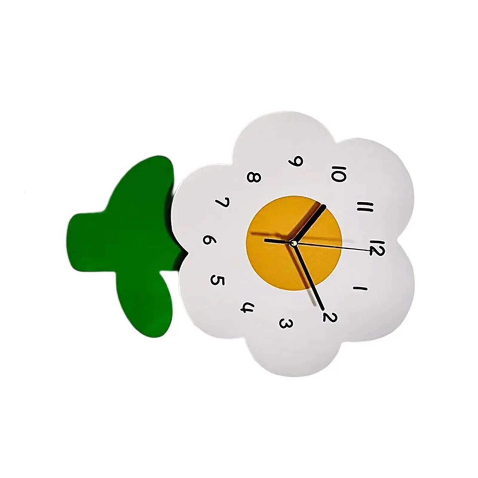 Flowers Shape Hanging Clocks Farmhouse Style Clock Artwork Ornament Good as Housewarming Gift C251015