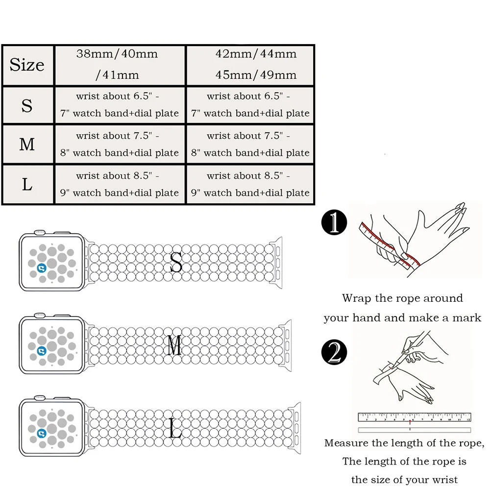 Beaded Natural Stone Bracelet Band Women Compatible For Apple Watch Strap Series Handmade Elastic Accessories 251008