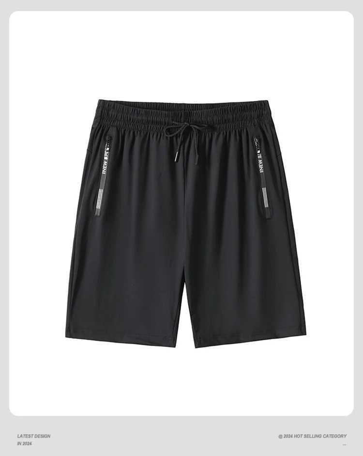 High Quality Polyester Ice Silk Shorts Men 2025 New Korean Version Of Loose Elastic Splicing Beach Five Minute Medium PantsT251015