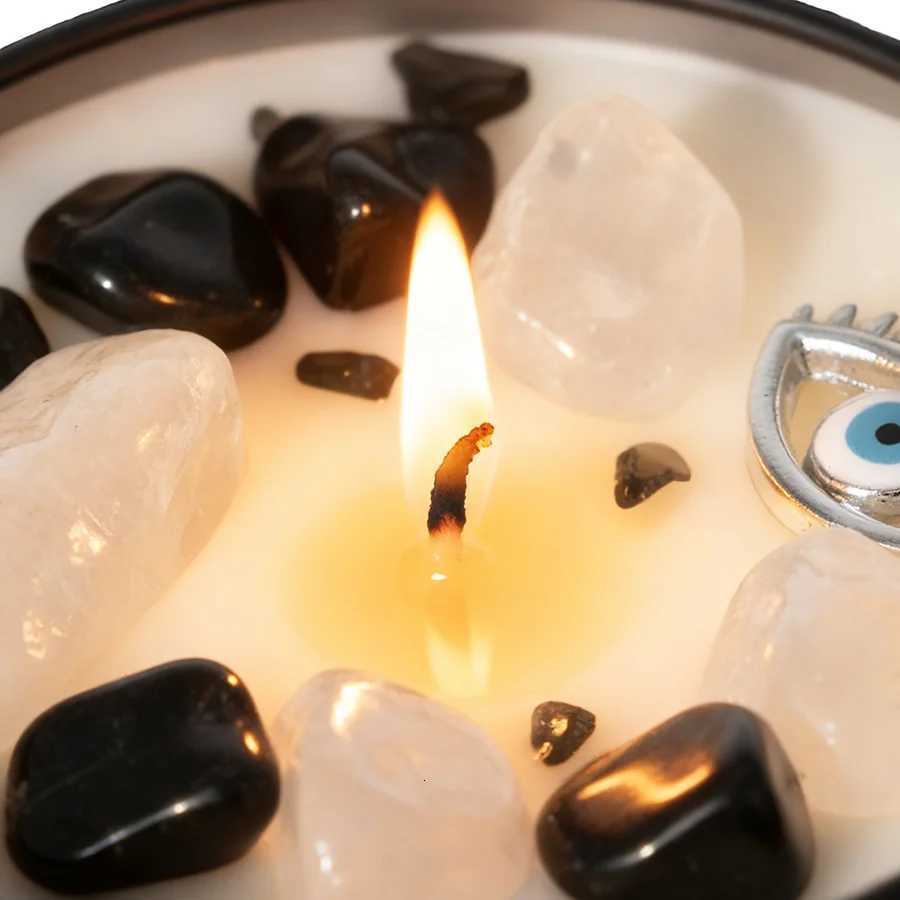 Sage Frankincense Scented Candles Law of Attraction Protection Cleansing Ritual with Crystals Christmas Halloween Home Use C251015