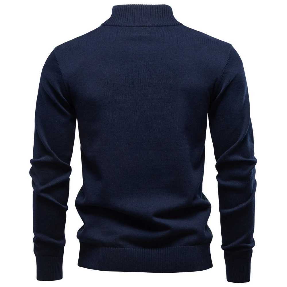 AIOPESON Mens Striped Sweater Solid Color Knit Pullover Warm Luxury Cotton Autumn Winter Casual Turtleneck Mens Sweaters J251015
