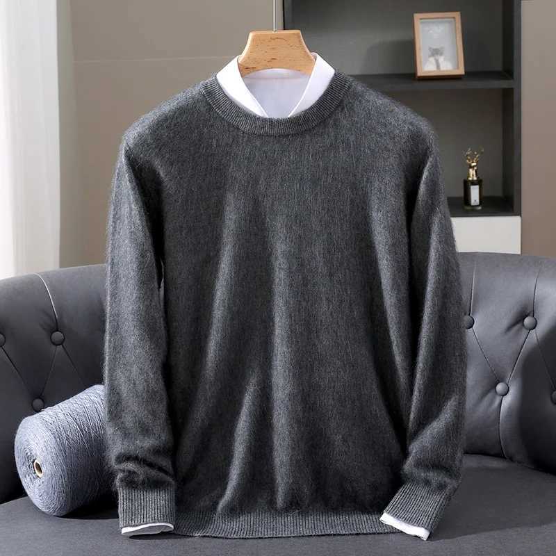 Mens 100 pure Mink Cashmere Sweater ONeck Pullovers Knit Large Size Mink Sweater Winter New Tops Long Sleeve HighEnd Jumpers J251015