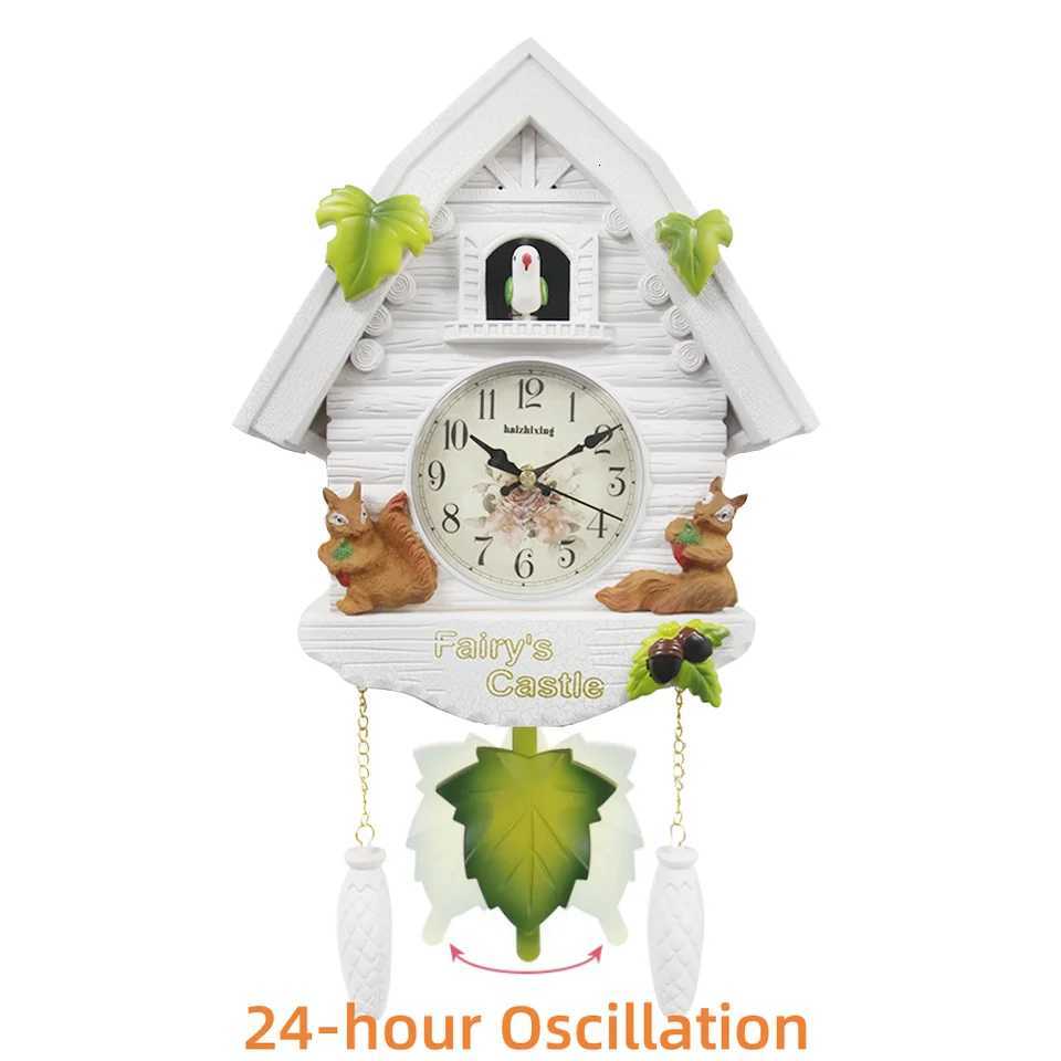 1pc Cuckoo Wall Clock Daytime Hourly Alarm Pendulum Quartz Watch Silent Wall Clock for Home Living Room Decoration Wall Art C251015
