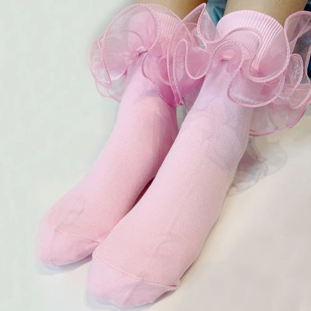 1 Pair Women Girls Spring Summer Lace Bow Socks Short Sock Soft Cotton Ruffle Fashion Socks 251015
