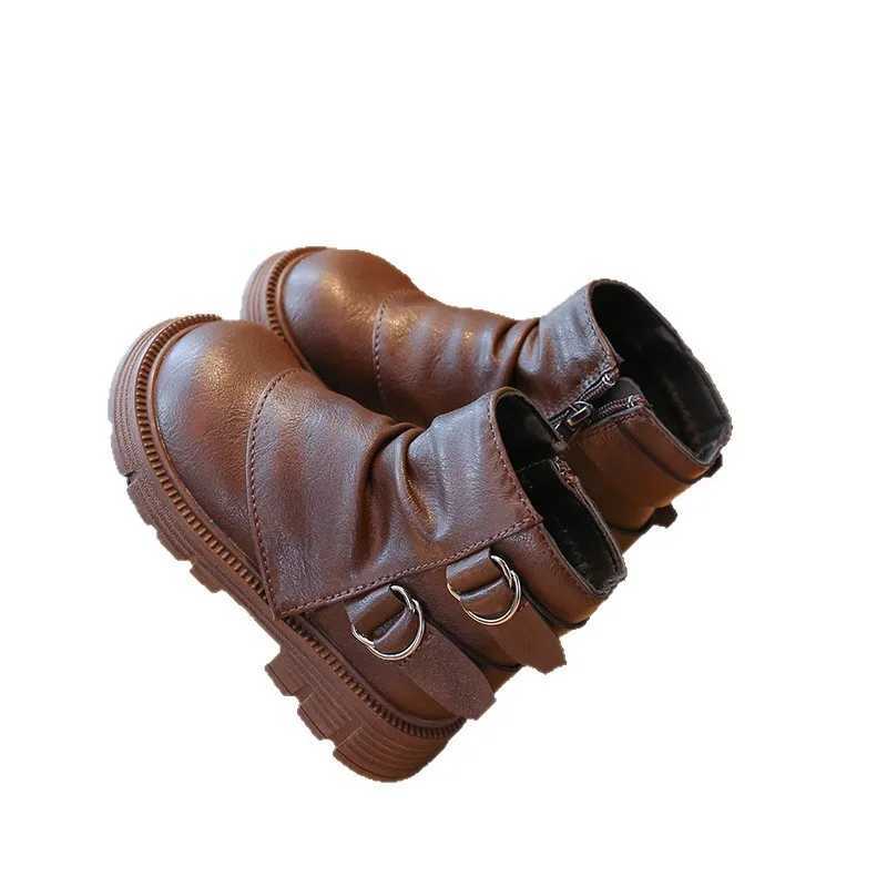 Velvet Long Pipe Shoes for Kids Girl Western Style Military Bearing Kids Knight Boots Runway Brand Designer Slouchy Boots I09297T251015