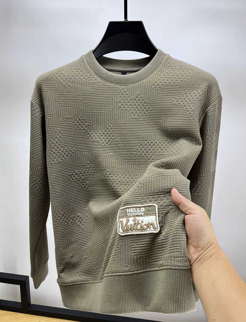 Light Luxury High end Exquisite Embroidery Solid Color Mens Sweater Autumn Youth Personalized Fashion Casual Knitting Pullover J251015